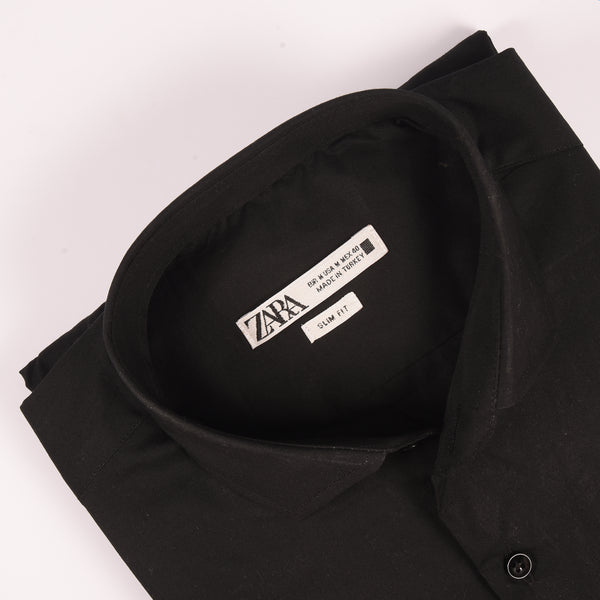 ZR Black Basic Soft Cotton Shirt